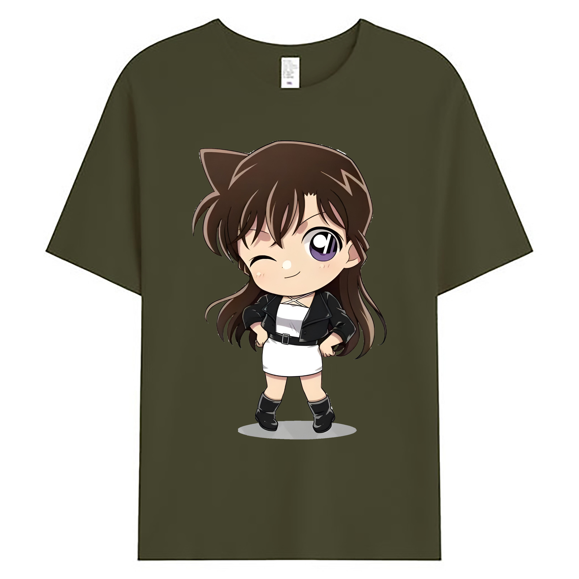 （画像用） 名探偵コナン 毛利 蘭 もうり らん、モーリ ラン Detective Conan Rachel Moore 綿100％ メンズ半袖Tシャツ｜肌触りやわらか＆通気性